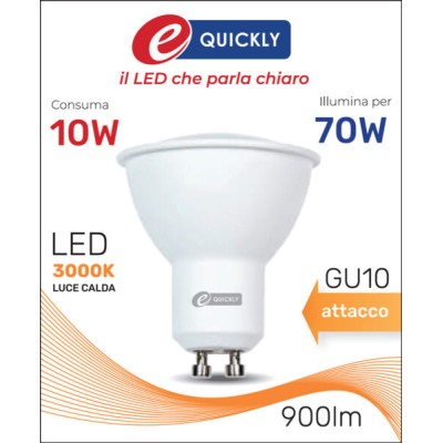 Faretto led gu10 10w 3000k