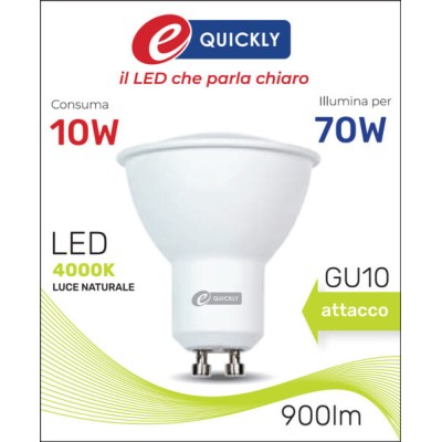 Faretto led gu10 10w 4000k