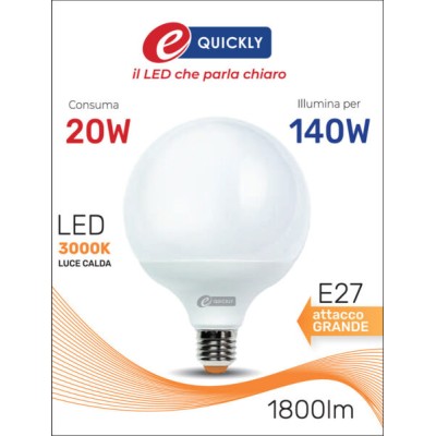 Globo led g120 e27 20w 3000k