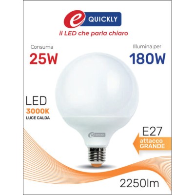 Globo led g120 e27 25w 3000k