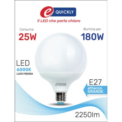 Globo led g120 e27 25w 6000k