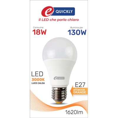 Lamp.goccia a60 led e27 18w 3000k