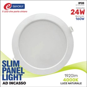 Slim panel 24w 4000k tondo incasso