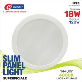 Slim panel 18w 4000k tondo superf.