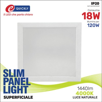 Slim panel 18w 4000k quadr.superf.