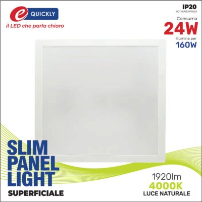 Slim panel 24w 4000k quadr.superf.