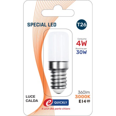 Lampadina led t26 e14 4w 4000k