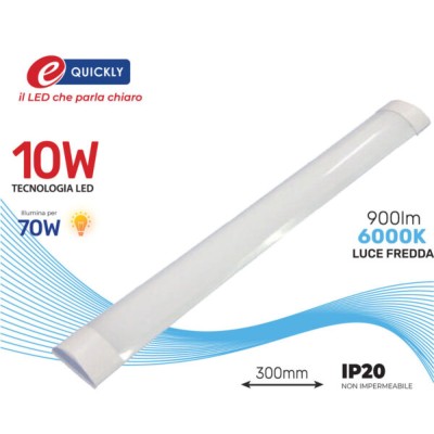 Led batten 10w 900lm 300mm 6000k