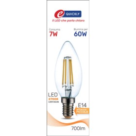 Lamp.candela led fil.e14 7w 2700k