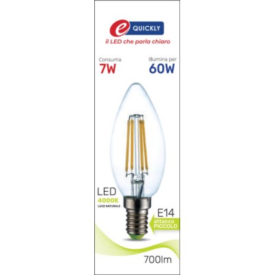 Lamp.candela led fil.e14 7w 4000k