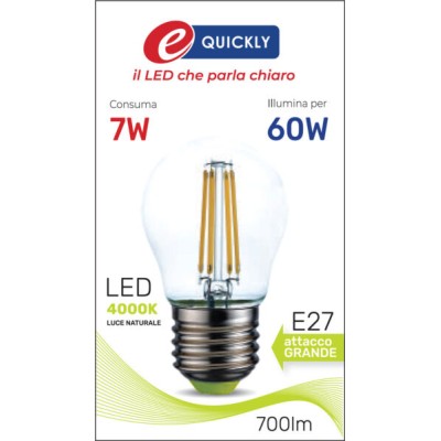 Lamp.sfera led filam.e27 7w 4000k