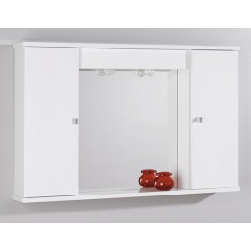 Plutone specchio in legno bianco