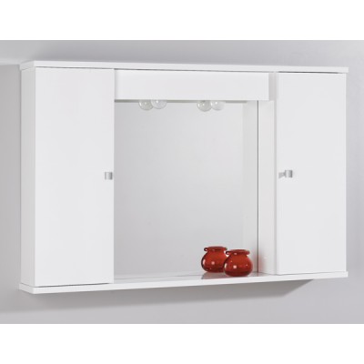 Plutone specchio in legno bianco