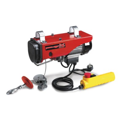 Paranco elettrico 950W. Portata 200/400kg, lunghezza 9/18mt