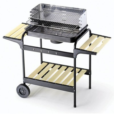 Barbecue 1ripiano, 2mensole cm.58x38x90h paravento in acciaio inox