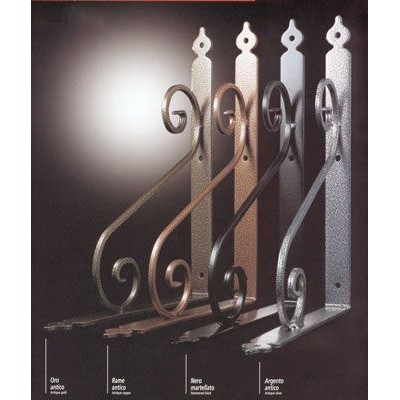 Mensole ferro battuto cm.23x18 rame