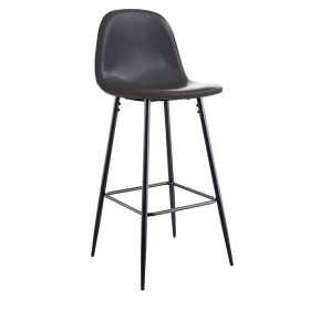 Sgabello alto allen dark grey acciaio/ecopelle cm.40.5x49x160h