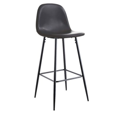 Sgabello alto allen dark grey acciaio/ecopelle cm.40.5x49x160h