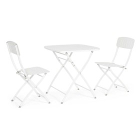 Set Bistrot Yvonne 3 pezzi (1 tavolo + 2 sedie) bianco