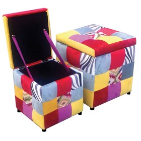 Biscubo set 2 pz.velluto patchwork