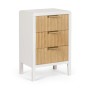 Cassettiera 3 cassetti Charley colore bianco - naturale 40X30X62H