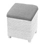 Cubo cm. 40x40x40h bianco cuscino in velluto grigio