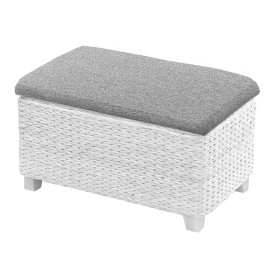 Cassapanca cm. 72x30x40h bianco cuscino grigio