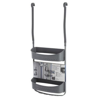 Mensola doccia 2 ripiani plastica grigio. dimensioni 32X11X69 (cm.)