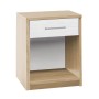 Comodino 1 cassetto rovere nordico bianco alpino cm.43x39x48h