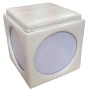 Happy pouf in ecopelle luminoso cm. 40x40x44h silver