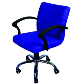 Poltrona helium con braccioli blu cm.57x56x82/92h