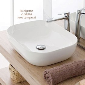 Lavabo ciotola esterna bianca Praga 45,5x32,5x13,5