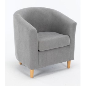 Poltroncina maja in tessuto grigio chiaro 70x63x68h