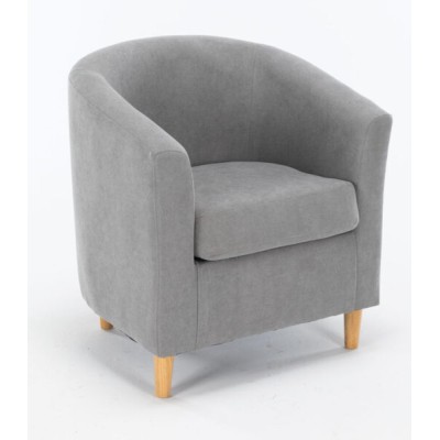 Poltroncina maja in tessuto grigio chiaro 70x63x68h