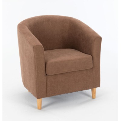 Poltroncina maja in tessuto tabacco 70x63x68h