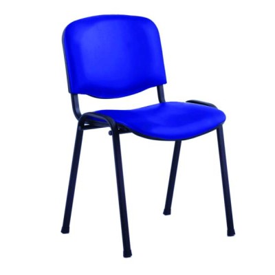 Sedia meeting ecopelle blu cm.53x61x78h