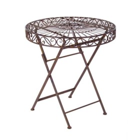 Tavolo melanie dimensioni 70x75h marrone in ferro battuto