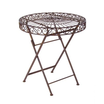 Tavolo melanie dimensioni 70x75h marrone in ferro battuto