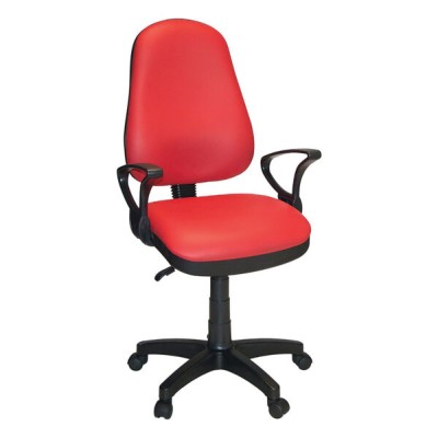 Poltrona ufficio office rosso con braccioli cm.56x62x107/120h