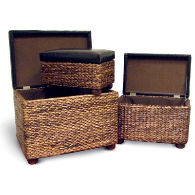 Panca olivier set 3 pezzi noce/marrone ecopelle