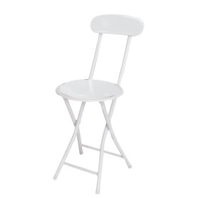 Sgabello chiudibile con spalliera bianco