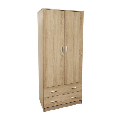 Armadio 2ante+2cassetti cm.80x52x190h rovere nordico