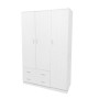 Armadio 3ante+2cassetti cm.120x52x190h bianco alpino