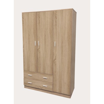 Armadio 3ante+2cassetti cm.120x52x190h rovere nordico