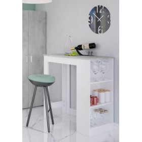 Tavolo alto cucina/bar bianco cemento cm.103x50x150h