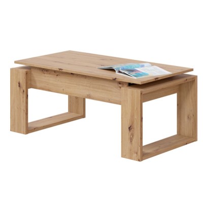 Tavolo da caffe elevabile rovere nodi cm.105x55x45h