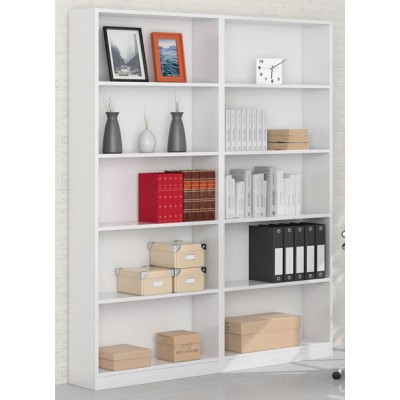 Libreria 5piani cm.80x28x201h bianco lucido