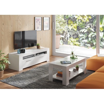 Mobile porta tv 120x42x40h 2ante bianco artik