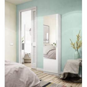 Scarpiera con specchio cm.180hx50x20 bianco