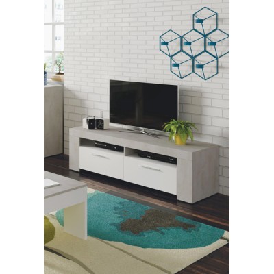 Mobile soggiorno tv cemento bianco